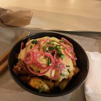 Pulled pork wedges  at Farma Burgerownia Roslinna in Krakow