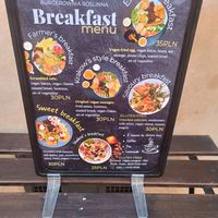 Breakfast menu option at Farma Burgerownia Roslinna in Krakow