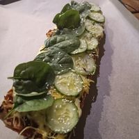 Typical bread dish from Polish kitchen at Farma Burgerownia Roslinna in Krakow