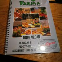 menu - front cover  at Farma Burgerownia Roslinna in Krakow