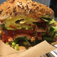 So. Much. Sauce (cheese and spicy) at Farma Burgerownia Roslinna in Krakow