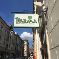 Farms Sign at Farma Burgerownia Roslinna in Krakow