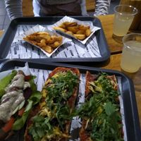 Two menus of the day and a soya-dog, delicious!!!! at Farma Burgerownia Roslinna in Krakow