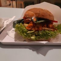 Tofu and saitan burgers at Farma Burgerownia Roslinna in Krakow