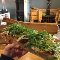 Huge and awesome- gyros Zapiekanka at Farma Burgerownia Roslinna in Krakow