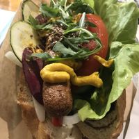 One hell of a hot dog! at Farma Burgerownia Roslinna in Krakow