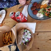 Plates and Pita 😍  at Falafel Factory in Copenhagen