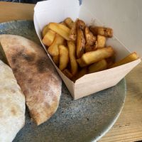 Fries & Pita bread  at Falafel Factory in Copenhagen