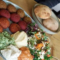 Large platter, mixed falafel at Falafel Factory in Copenhagen