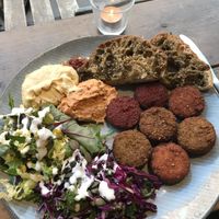 Platter at Falafel Factory in Copenhagen