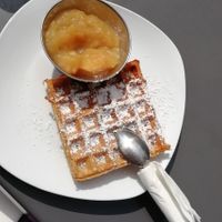 Buchweizenwaffel + Apfelkompott at Cafe Flora in Bad Harzburg