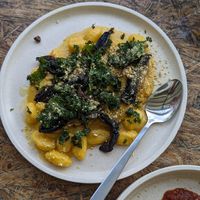 Truffle pumpkin gnocchi #Veganuary at Greenhouse Canteen & Bar in Tallebudgera-vallley