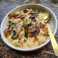 Mushroom carbonara at Greenhouse Canteen & Bar in Tallebudgera-vallley