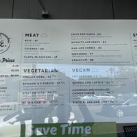 Menu at World Empanadas in Burbank