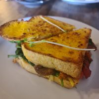 Toastie with pumping sourdough at The Aspy Cafe in Lancefield