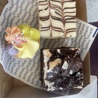Vanilla cupcake, vanilla slice and Rocky road brownie  at Veganyumm Bakehouse in Brisbane