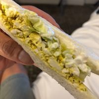 Egg and lettuce sandwich. Good but would have been better with some tangy mayo at Veganyumm Bakehouse in Brisbane