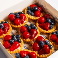 Mini fruit custard tarts  at Veganyumm Bakehouse in Brisbane