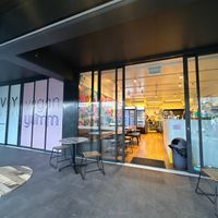 Outside the bakery  at Veganyumm Bakehouse in Brisbane