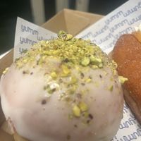 International Donut Day - 5 June (white chocolate pistachio - mins blowing!!)  at Veganyumm Bakehouse in Brisbane