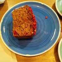 Vegan cake at Pum Pum Cafe in Madrid