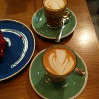 Soja lattes at Pum Pum Cafe in Madrid