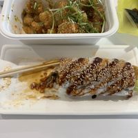 Vegan swagger roll and vegan tots    at Dharma Sushi & Thai in Boise