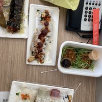 the spread (gyoza in the bag)  at Dharma Sushi & Thai in Boise