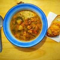 Soup of the day  at Cafe Vida in La Paz