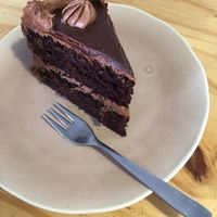 Beet and chocolate cake- divine  at Cafe Vida in La Paz