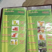 Menu at Chay An Nhien in Da Nang