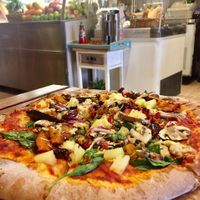 Vegan supreme pizza at CassellBella's Bakery Cafe in Northcote