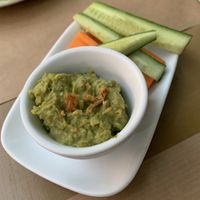 Green bean dip with cucumber and carrots at ONO in Rhodes