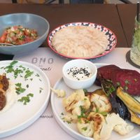 Israeli mix plate at ONO in Rhodes
