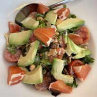 Avocado salad with greipfruit  at ONO in Rhodes