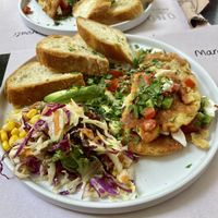 Vegan omelette  at ONO in Rhodes