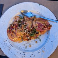 Beetroot ravioli at ONO in Rhodes