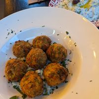 Courgette/zucchini croquettes, vegan tzatziki at ONO in Rhodes