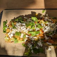 Chickpea flour scramble with avocado and veg, with vegan feta delicious 😋 at ONO in Rhodes