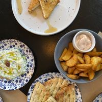 Feta in phyllo pastry, Tsatsiki and crunchy potatoes  at ONO in Rhodes