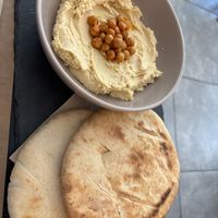 Pita and hummus  at ONO by Marouli in Rhodes