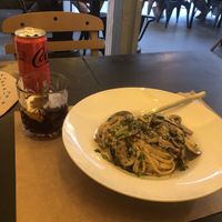 Cola zero and the mushroom pasta.  at ONO in Rhodes