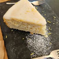 Homemade lemon cake with coconut at ONO in Rhodes