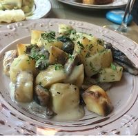 Potatoes and mushroom in cream sauce at ONO in Rhodes