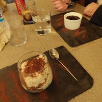 Tiramisu and souffle at ONO in Rhodes