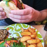 Bean burger at ONO in Rhodes