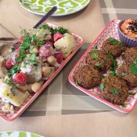 Abbas salad and spinach falafel. Yummy! at ONO in Rhodes