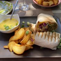 Wrap with falafel, crunchy veggies and guacamole  at ONO in Rhodes
