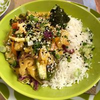 Coconut veg curry at ONO in Rhodes