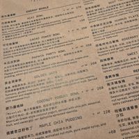 Menu at Plants in Taipei